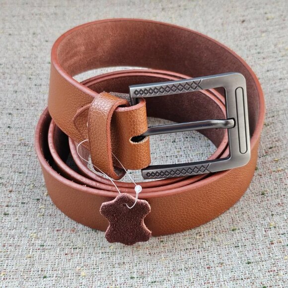 Handmade Waistband Brown Genuine Leather Belt Pin Buckle Belt Size 41-42 in NEW - Picture 4 of 11